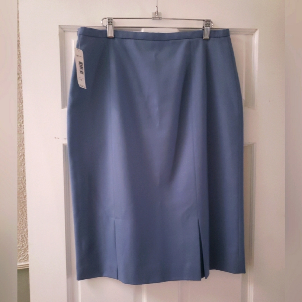 Vtg New Pendleton Lihgt Blue 100% Virgin Wool Classic Pencil Lined Skirt Siz…
